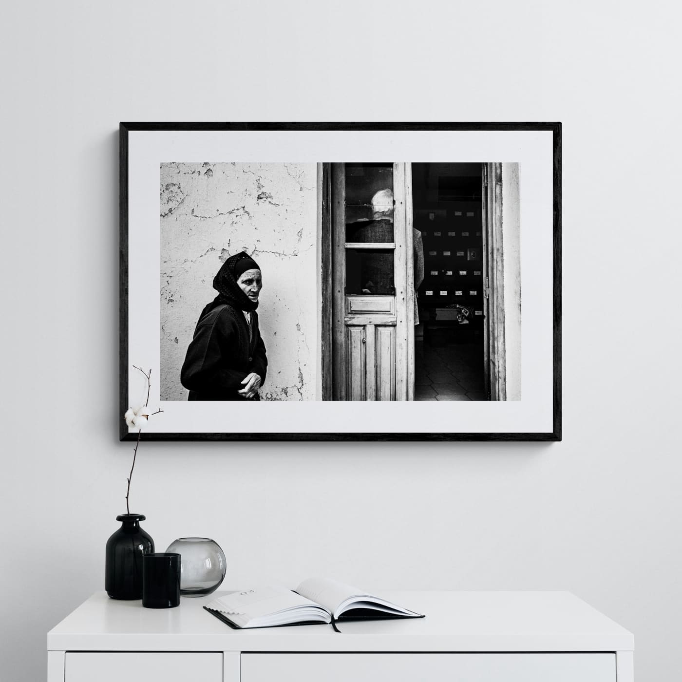 Black and White Photography Wall Art Greece | Ossuary in Olympos Karpathos Dodecanese by George Tatakis - single framed photo