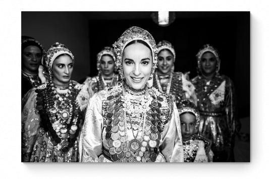 Black and White Photography Wall Art Greece | Bride in Diafani Olympos Karpathos by George Tatakis - whole photo