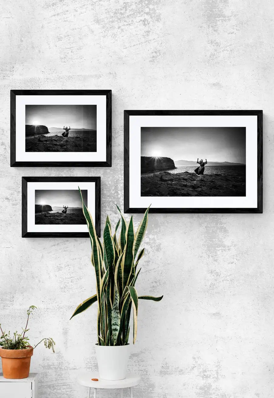 Black and White Photography Wall Art Greece | Cliff at Koufonissia Cyclades Aegean by George Tatakis - framing options