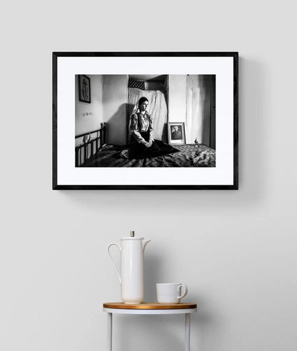 Black and White Photography Wall Art Greece | Costume of Platanos in a traditional local bedroom Nafpaktos Aetoloacarnanea Greece.