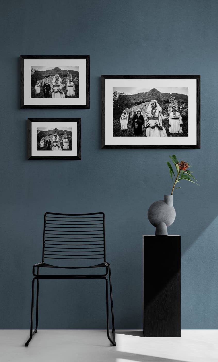 Black and White Photography Wall Art Greece | Costumes of Tilos island at Megalo Chorio Dodecanese Greece by George Tatakis - framing options