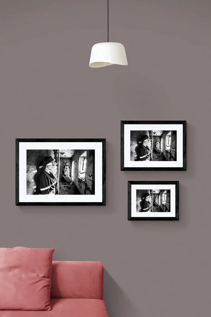 Black and White Photography Wall Art Greece | Three ladies in Lefki Kastoria W. Macedonia by George Tatakis - framing options