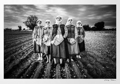 Black and White Photography Wall Art Greece | Garlic field Vyssa Thrace by George Tatakis