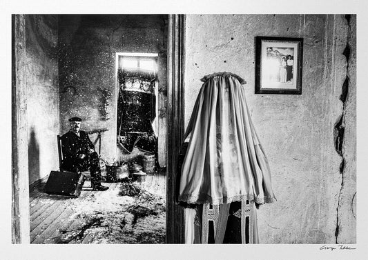 Black and White Photography Wall Art Greece | Karagouna bride husband in Glinos Trikala Thessaly by George Tatakis