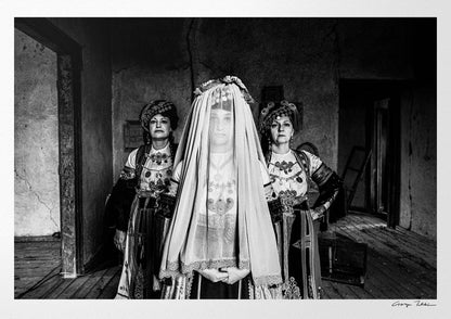 Black and White Photography Wall Art Greece | Karagouna bridal dresses of Trikala in Glinos Thessaly by George Tatakis