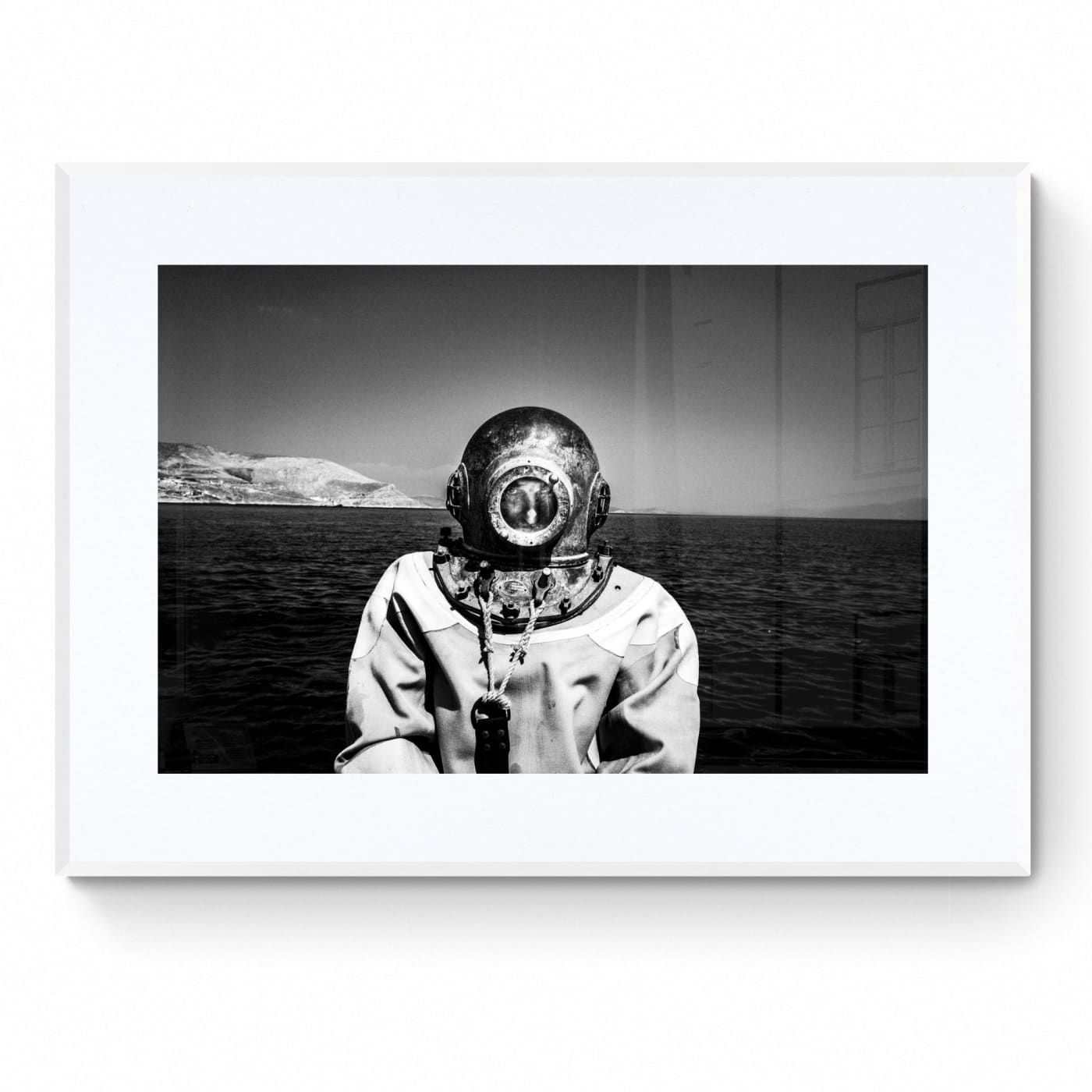 Black and White Photography Wall Art Greece | Limited Edition numbered signed. Diver in Kalymnos.