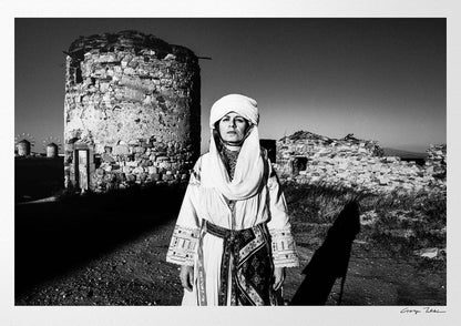 Black and White Photography Wall Art Greece | A woman in the costume of Kallamoti Chios island Greece.