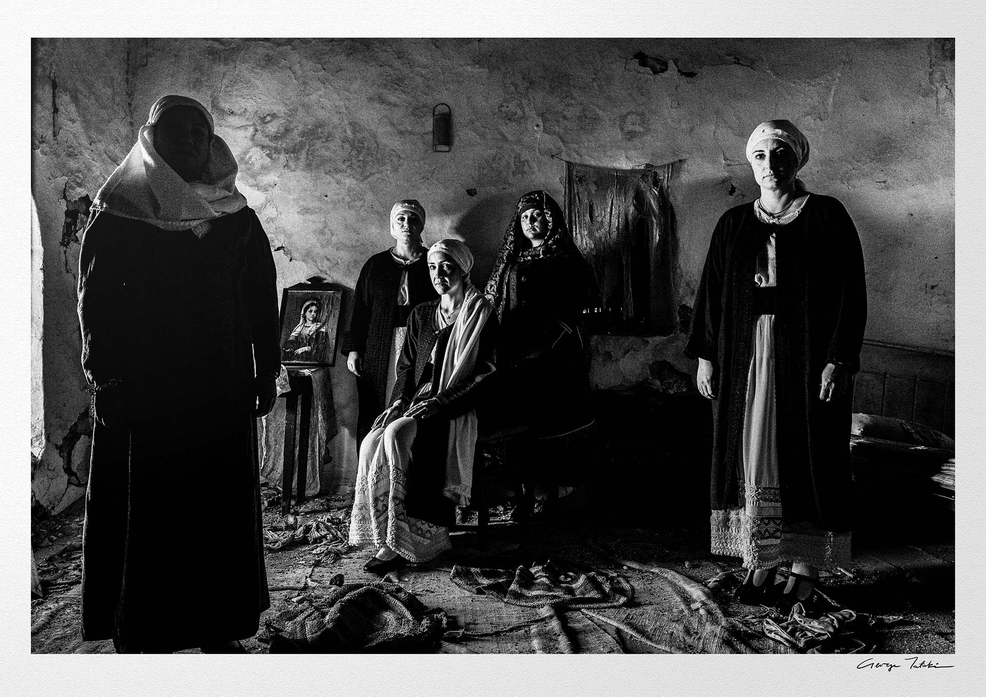 Black and White Photography Wall Art Greece | Kardamyla costumes Chios island Greece by George Tatakis