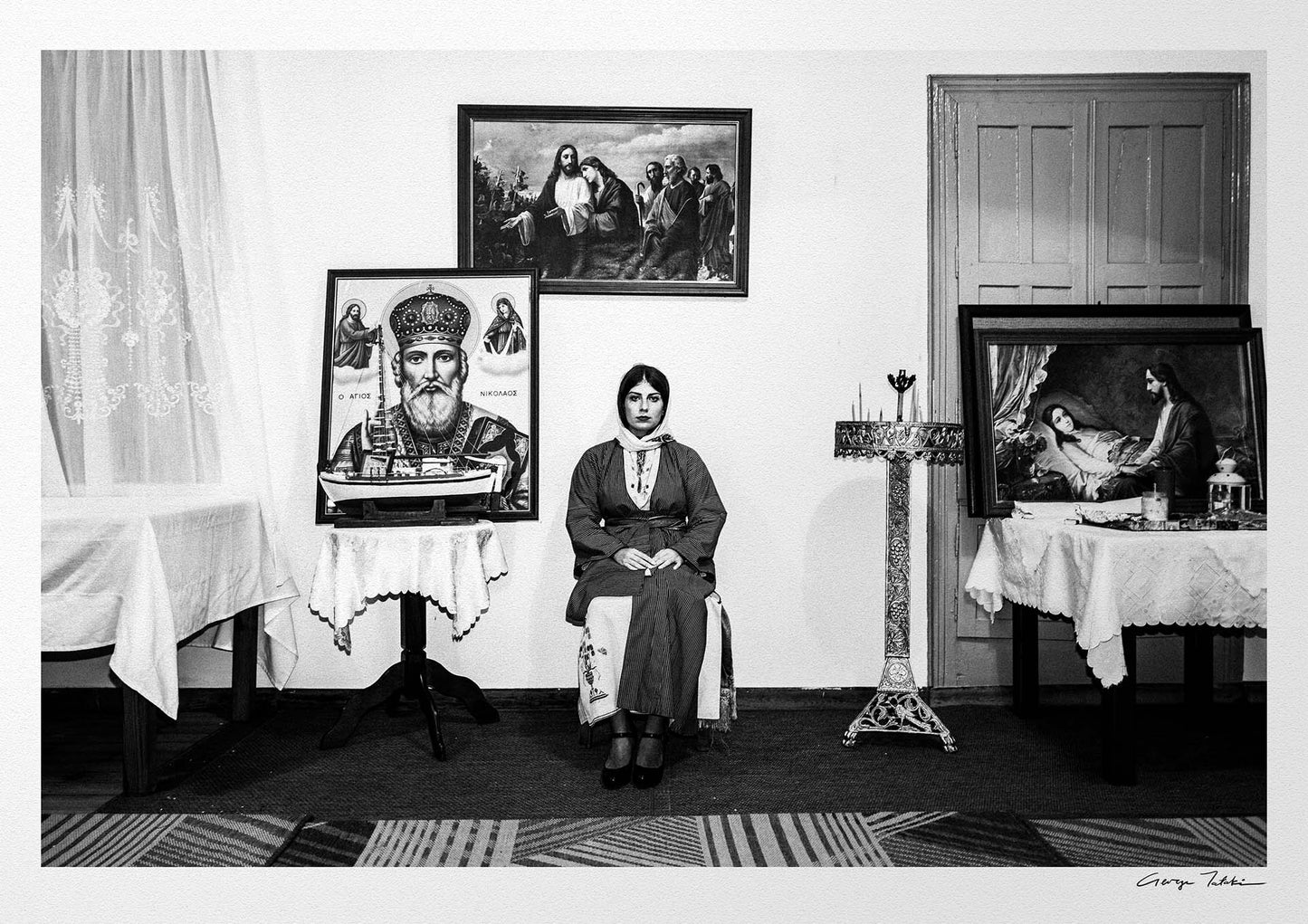 Black and White Photography Wall Art Greece | Church in Kalymnos Dodecanese by George Tatakis