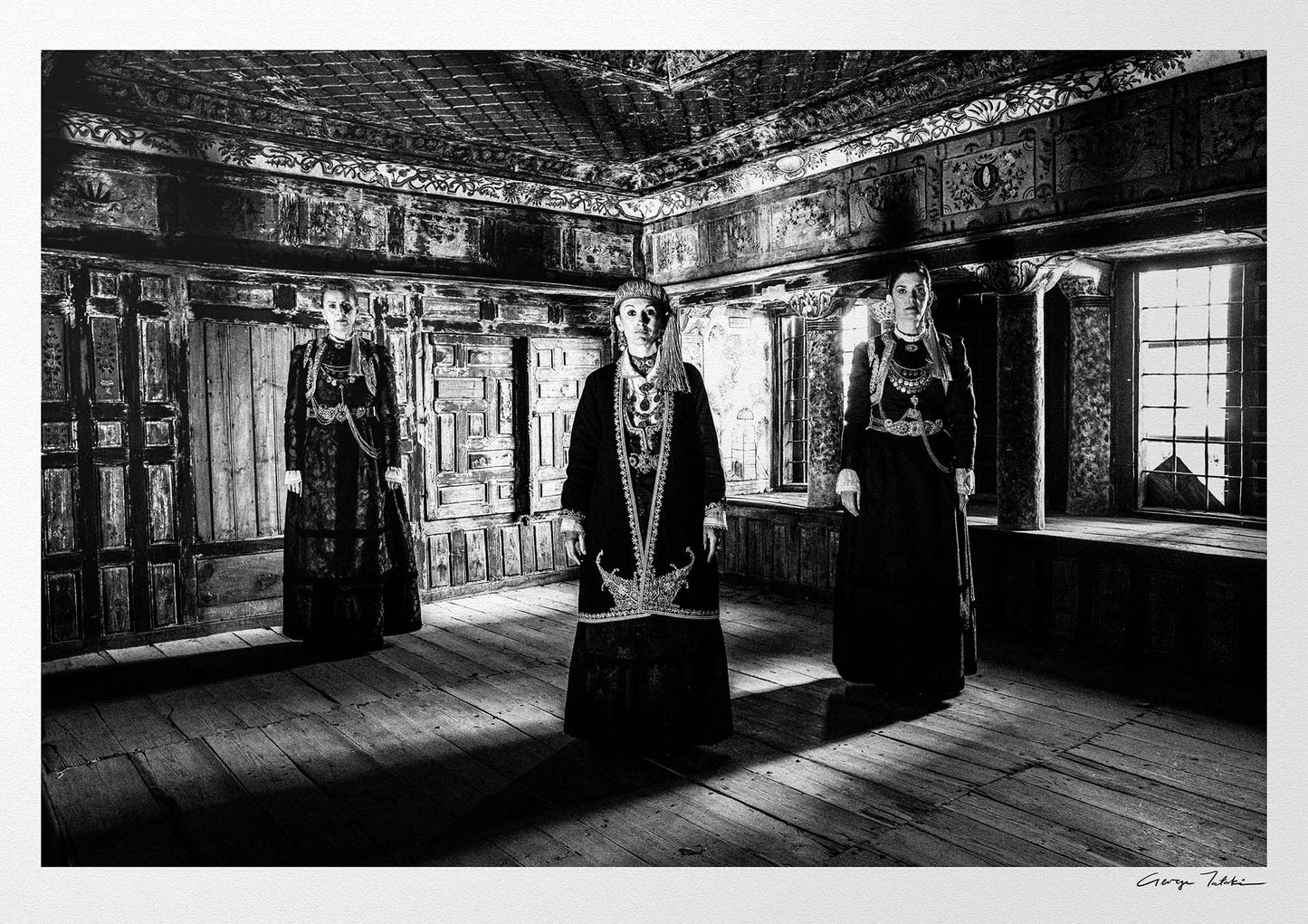 Black and White Photography Wall Art Greece | Costumes of Kozani Siatista Macedonia by George Tatakis