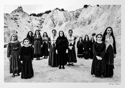 Black and White Photography Wall Art Greece | Costumes of Lefkada island multiple generations Ionian Sea by George Tatakis