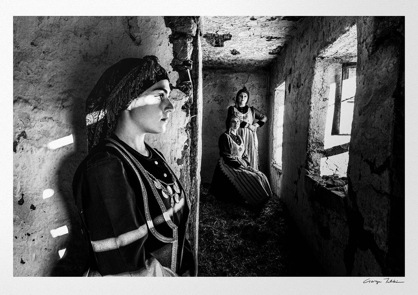Black and White Photography Wall Art Greece | Three ladies in Lefki Kastoria W. Macedonia by George Tatakis