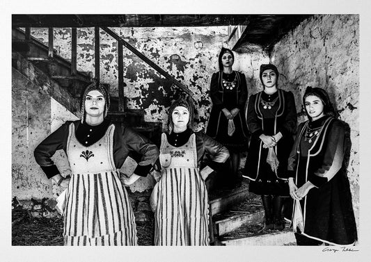Black and White Photography Wall Art Greece | Rural costumes of Kastoria in Lefki village W. Macedonia by George Tatakis