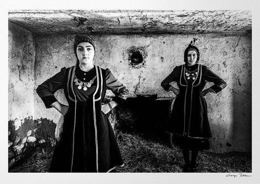 Black and White Photography Wall Art Greece | Rural costumes of Kastoria in Lefki village W. Macedonia by George Tatakis