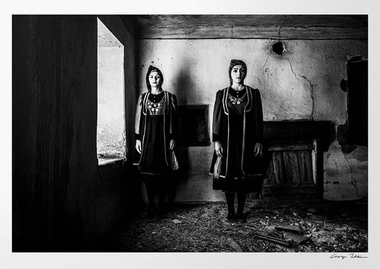 Black and White Photography Wall Art Greece | Rural costume of Kastoria in Lefki village W. Macedonia by George Tatakis