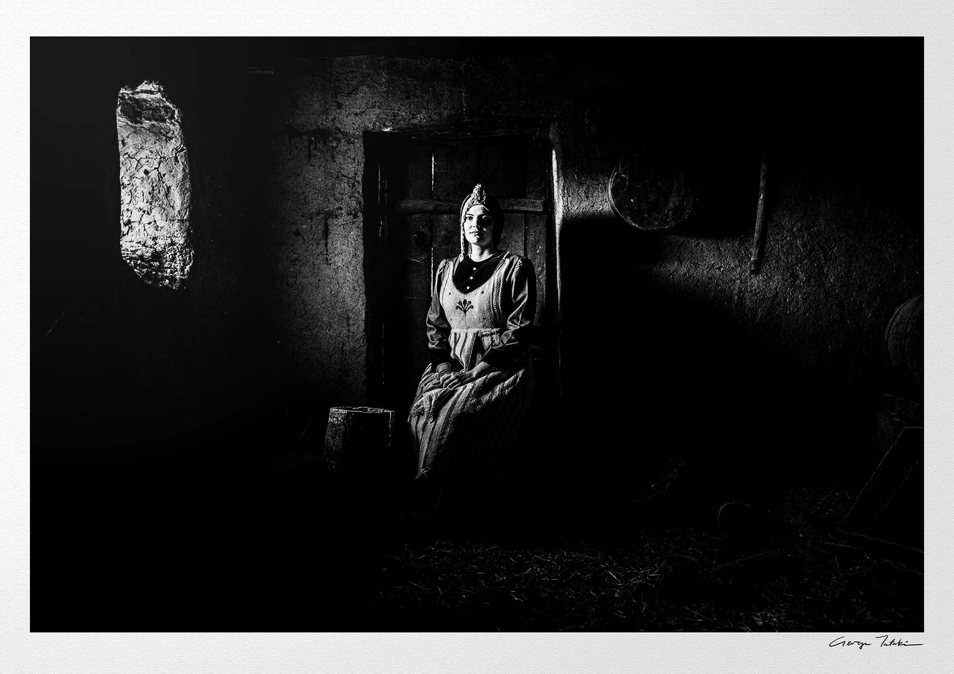 Black and White Photography Wall Art Greece | Rural costume of Kastoria in Lefki village W. Macedonia by George Tatakis