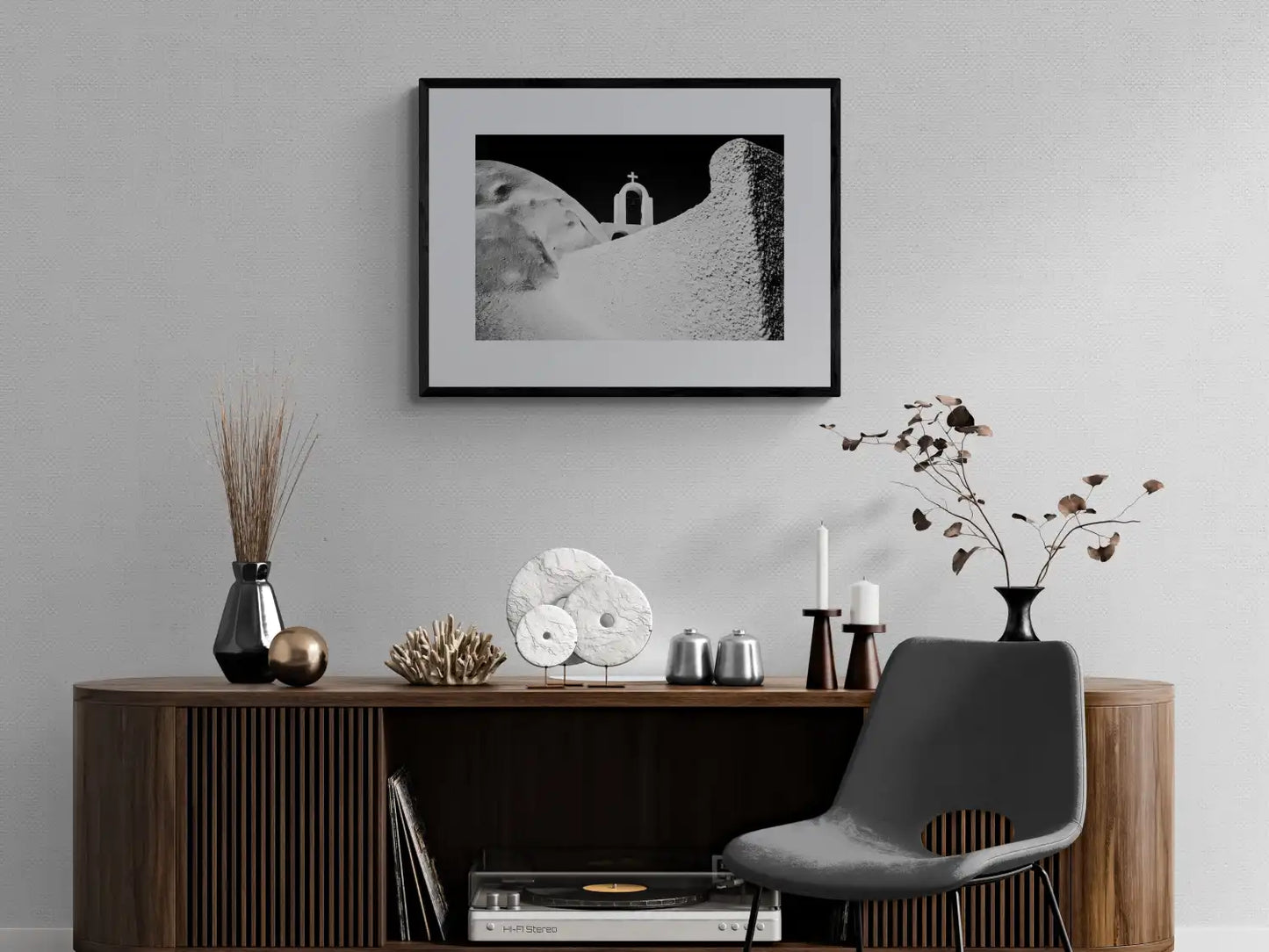 Church Forms | Santorini | Chorōs | Black-and-white wall art photography from Greece