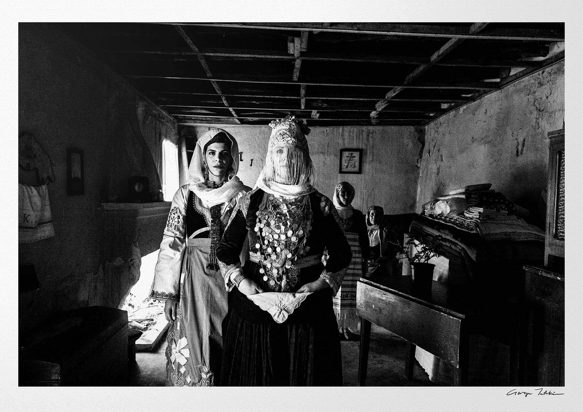 Black and White Photography Wall Art Greece | Costume of Megara Attica by George Tatakis