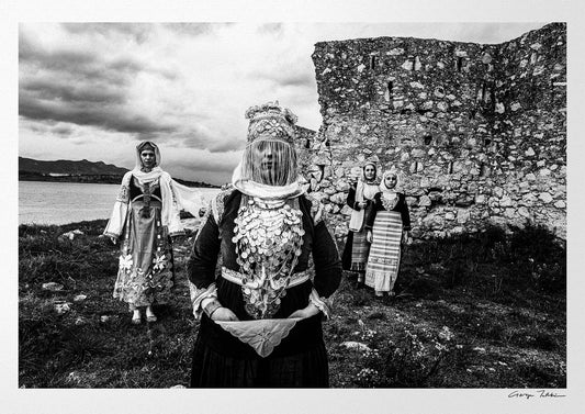 Black and White Photography Wall Art Greece | Costume of Megara Attica by George Tatakis