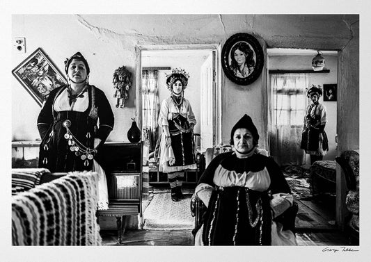Black and White Photography Wall Art Greece | Costumes of Roumlouki Meliki Imathia Macedonia by George Tatakis