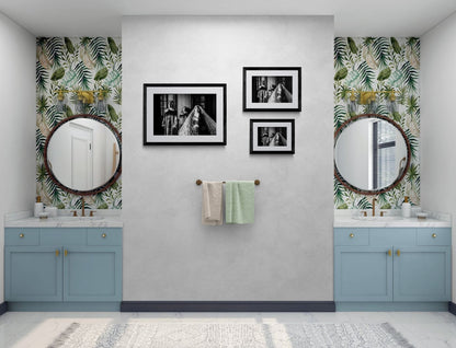 Black and White Photography Wall Art Greece | Three ladies in the traditional costumes of Symi island inside a room Dodecanese Greece by George Tatakis - framing options