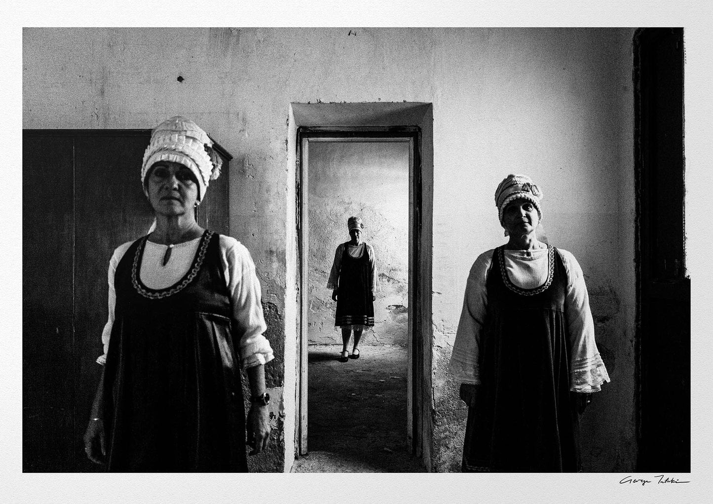 Black and White Photography Wall Art Greece | Neochori costumes Agios Minas Chios island Greece by George Tatakis