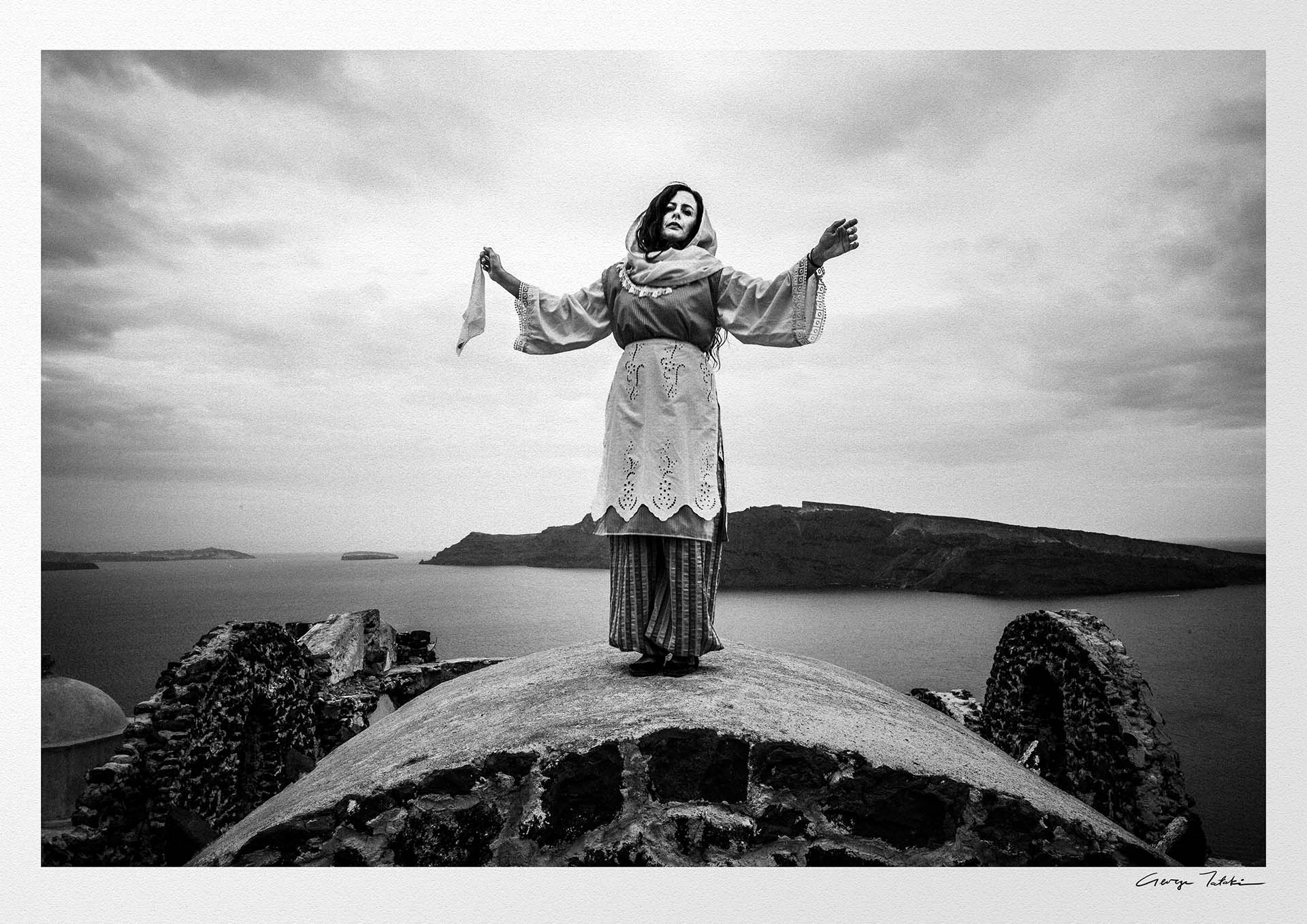 Black and White Photography Wall Art Greece | Oia Santorini Cyclades by George Tatakis