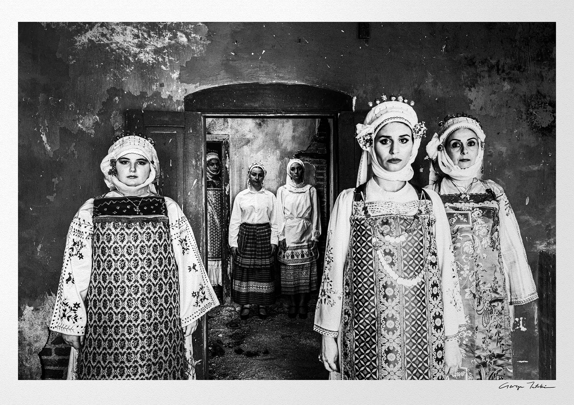 Black and White Photography Wall Art Greece | Olympoi costumes Mastichochorea Chios island Greece by George Tatakis