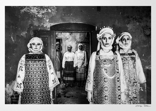 Black and White Photography Wall Art Greece | Olympoi costumes Mastichochorea Chios island Greece by George Tatakis