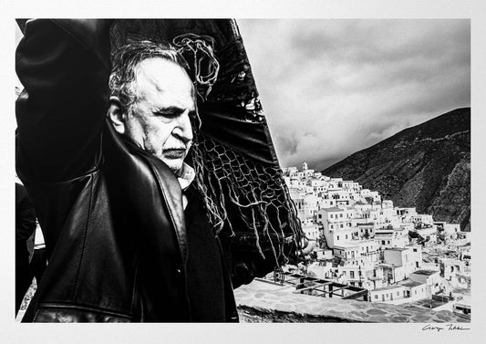 Black and White Photography Wall Art Greece | Carrying the Icon in Olympos Karpathos Dodecanese by George Tatakis