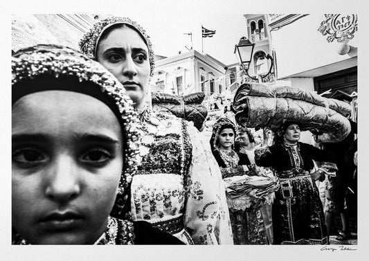 Black and White Photography Wall Art Greece | Dowry in the central square of Olympos Karpathos Dodecanese by George Tatakis