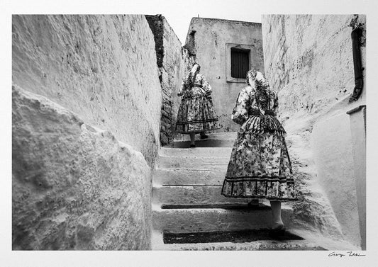 Black and White Photography Wall Art Greece | Women going to the church in Olympos Karpathos by George Tatakis