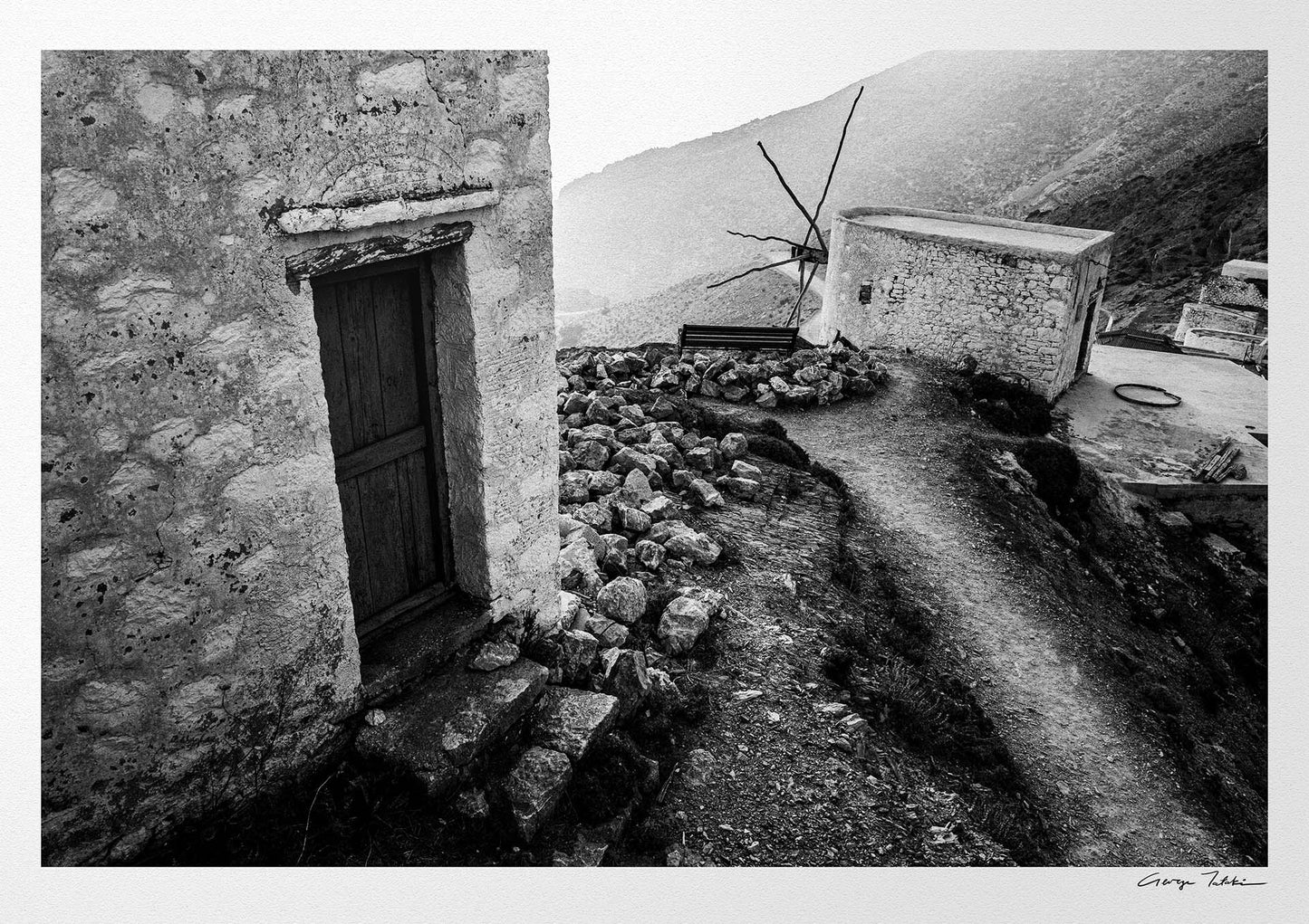 Black and White Photography Wall Art Greece | Mills in Olympos Karpathos Dodecanese by George Tatakis