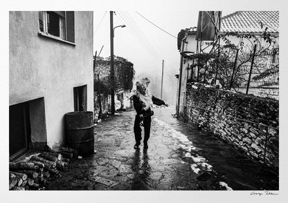 Black and White Photography Wall Art Greece | Charapides in Pagoneri Drama by George Tatakis