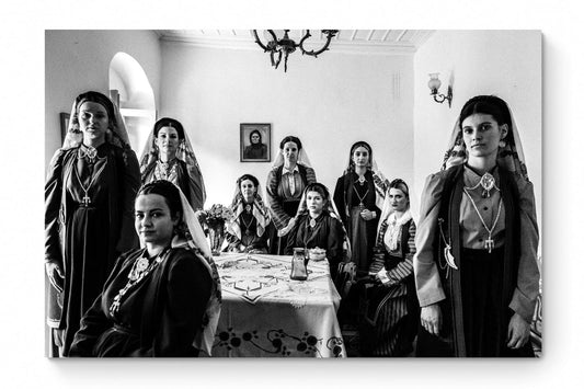 Black and White Photography Wall Art Greece | Costumes of Platanos in a traditional local house Nafpaktos Aetoloacarnanea Greece by George Tatakis - whole photo