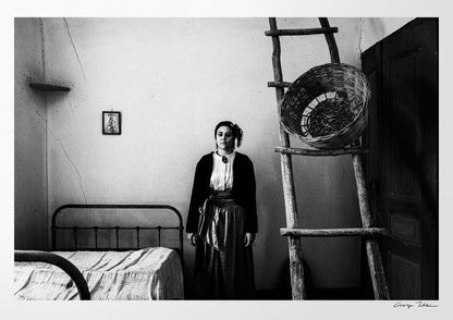 Black and White Photography Wall Art Greece | Girl in Pinakates ladder Pelion Thessaly by George Tatakis