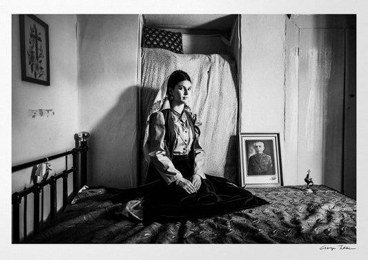 Black and White Photography Wall Art Greece | Costume of Platanos in a traditional local bedroom Nafpaktos Aetoloacarnanea Greece.