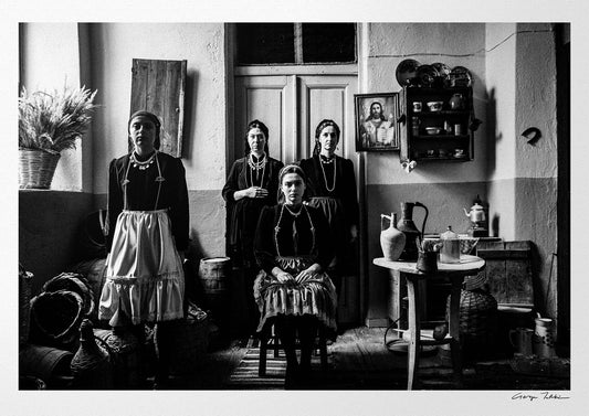 Black and White Photography Wall Art Greece | Costumes of Polypotamos at the local Museum Florina W. Macedonia by George Tatakis