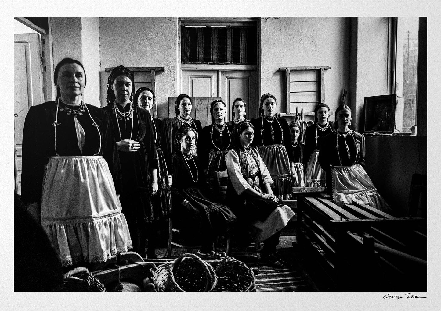 Black and White Photography Wall Art Greece | Costumes of Polypotamos at the local Museum Florina W. Macedonia by George Tatakis