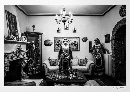 Black and White Photography Wall Art Greece | Bridal costume of Salamina Attica by George Tatakis