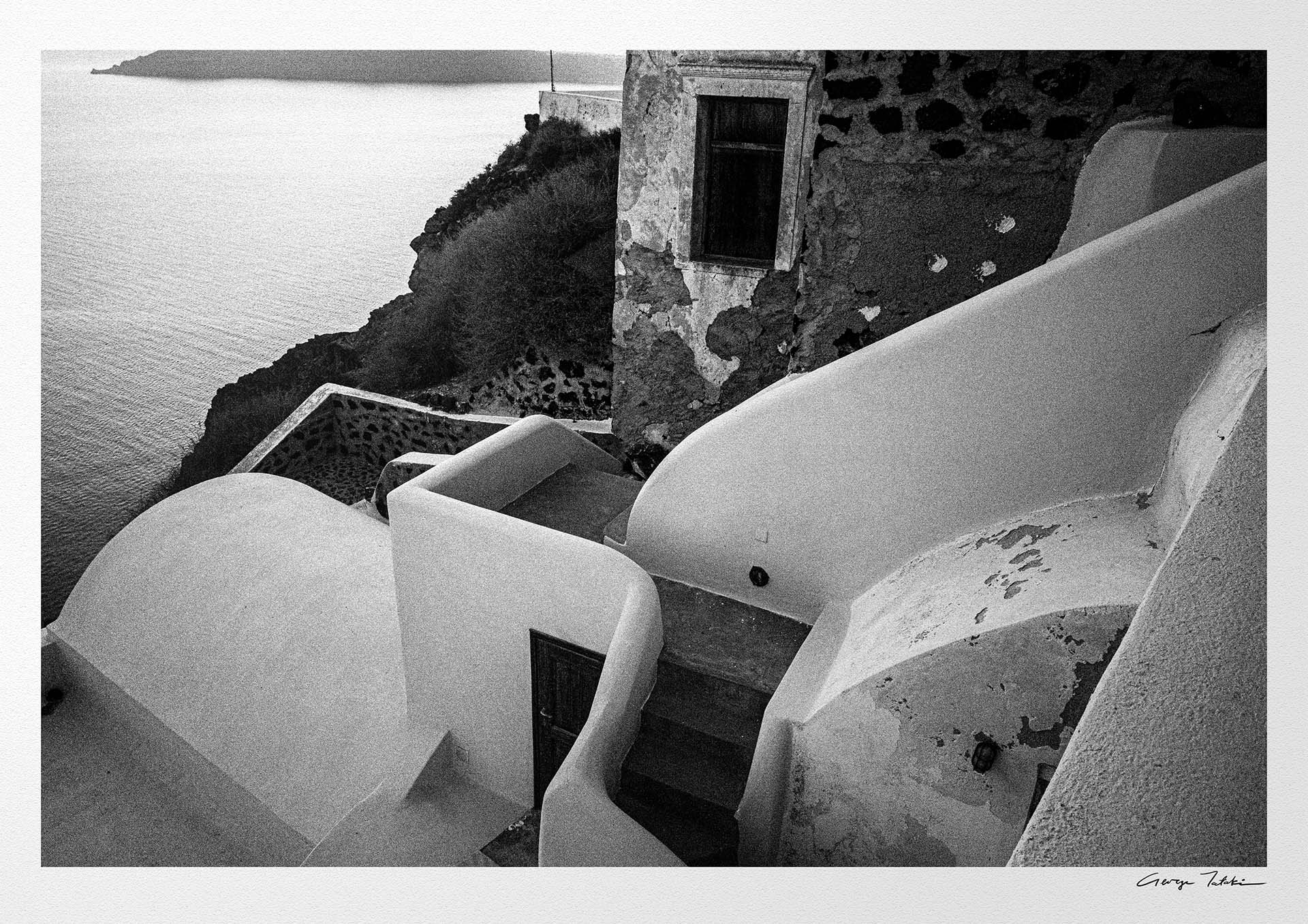 House Forms in Oia | Santorini | Chorōs | Black-and-white wall art photography from Greece