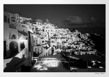 Blurred Vision at Oia | Santorini | Chorōs | Black-and-white wall art photography from Greece