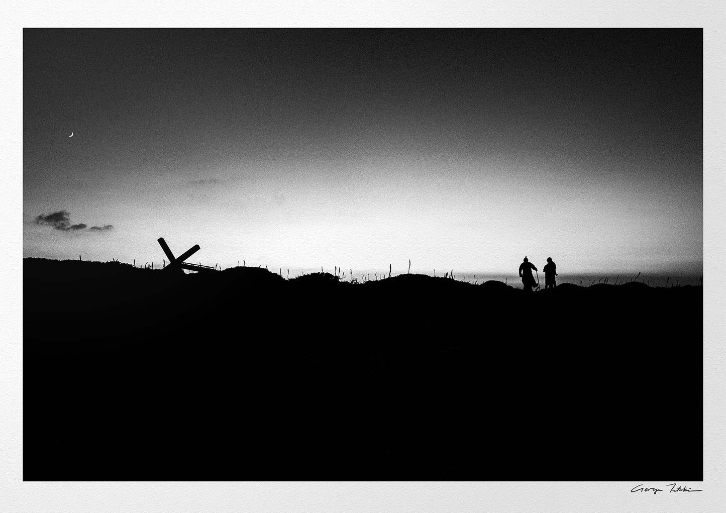 Black and White Photography Wall Art Greece | Dusk on Saria island Olympos Karpathos Dodecanese by George Tatakis