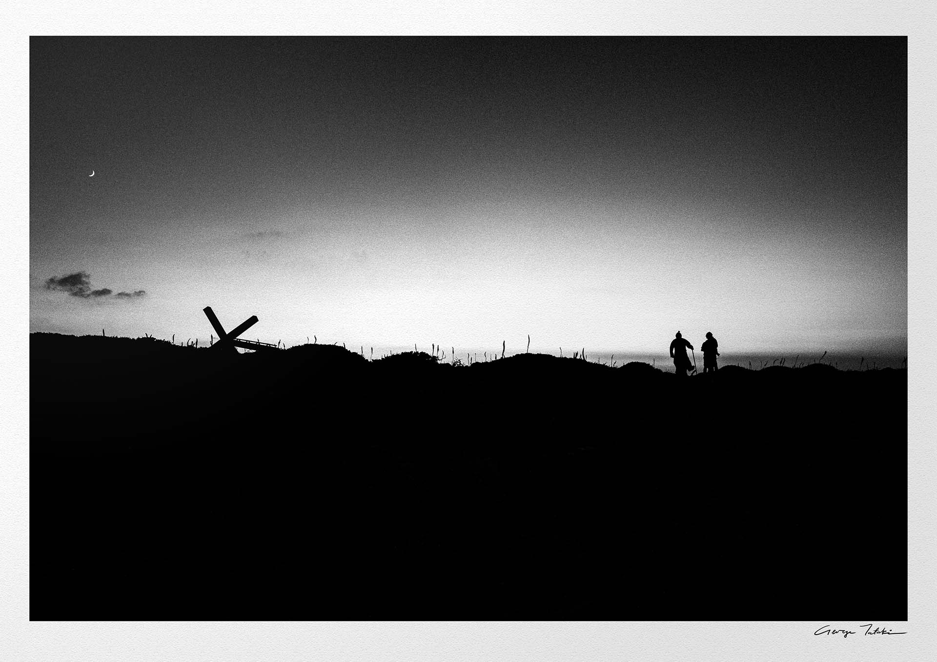 Black and White Photography Wall Art Greece | Dusk on Saria island Olympos Karpathos Dodecanese by George Tatakis