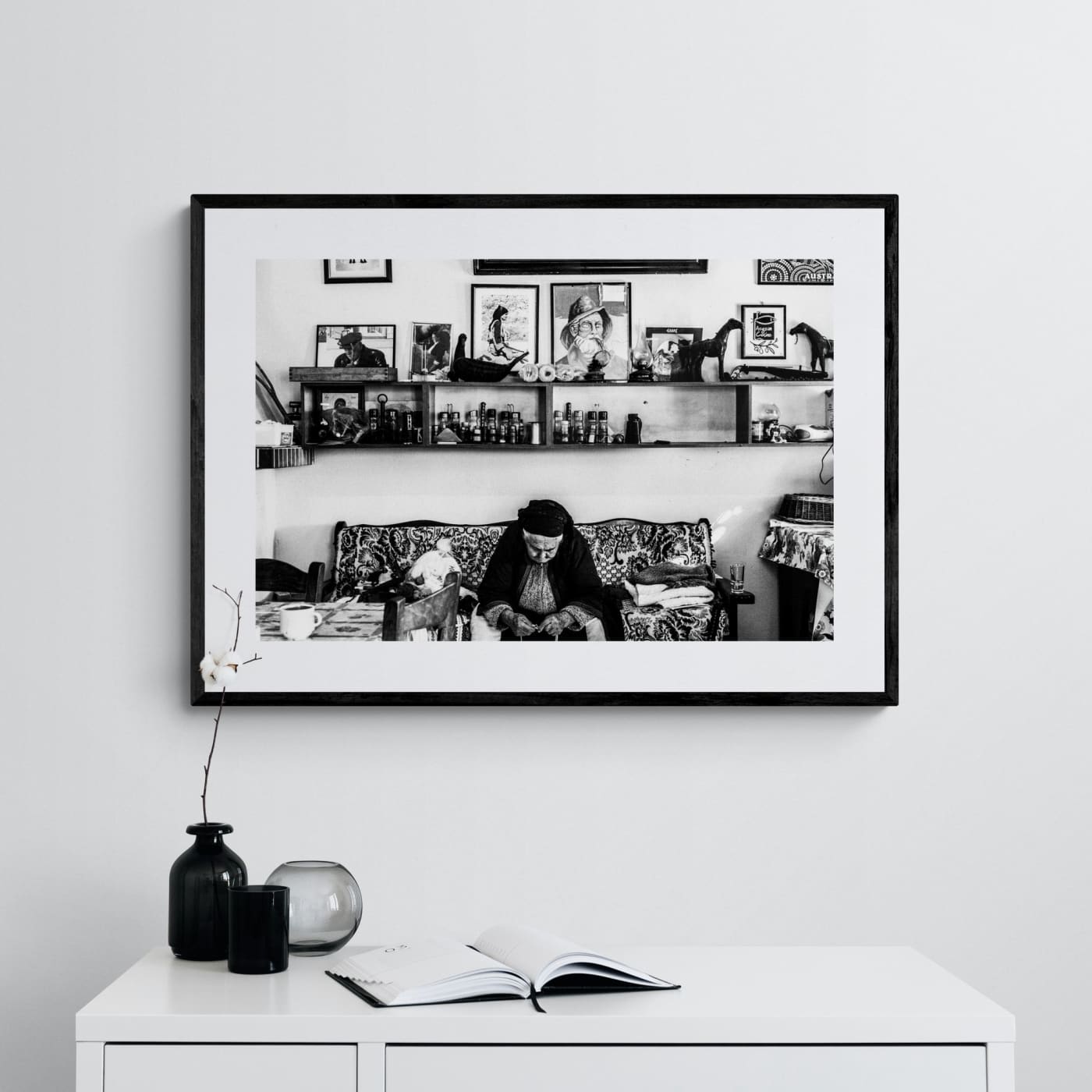 Black and White Photography Wall Art Greece | Avlona Olympos Karpathos Dodecanese by George Tatakis - single framed photo