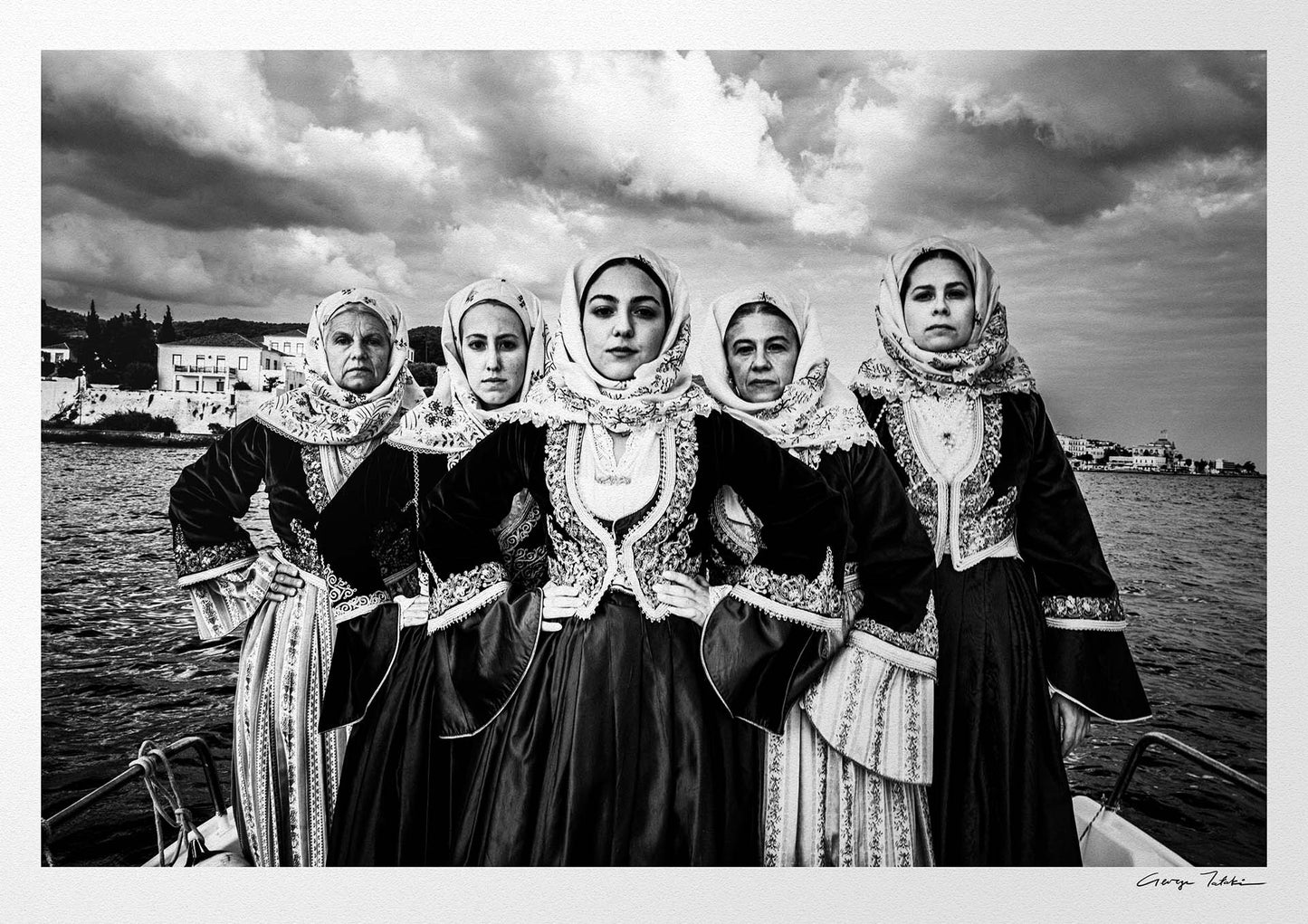 Black and White Photography Wall Art Greece | Bouboulina dresses in Spetses island Saronic gulf by George Tatakis