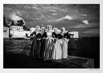 Black and White Photography Wall Art Greece | Bouboulina dresses in Spetses island Saronic gulf by George Tatakis