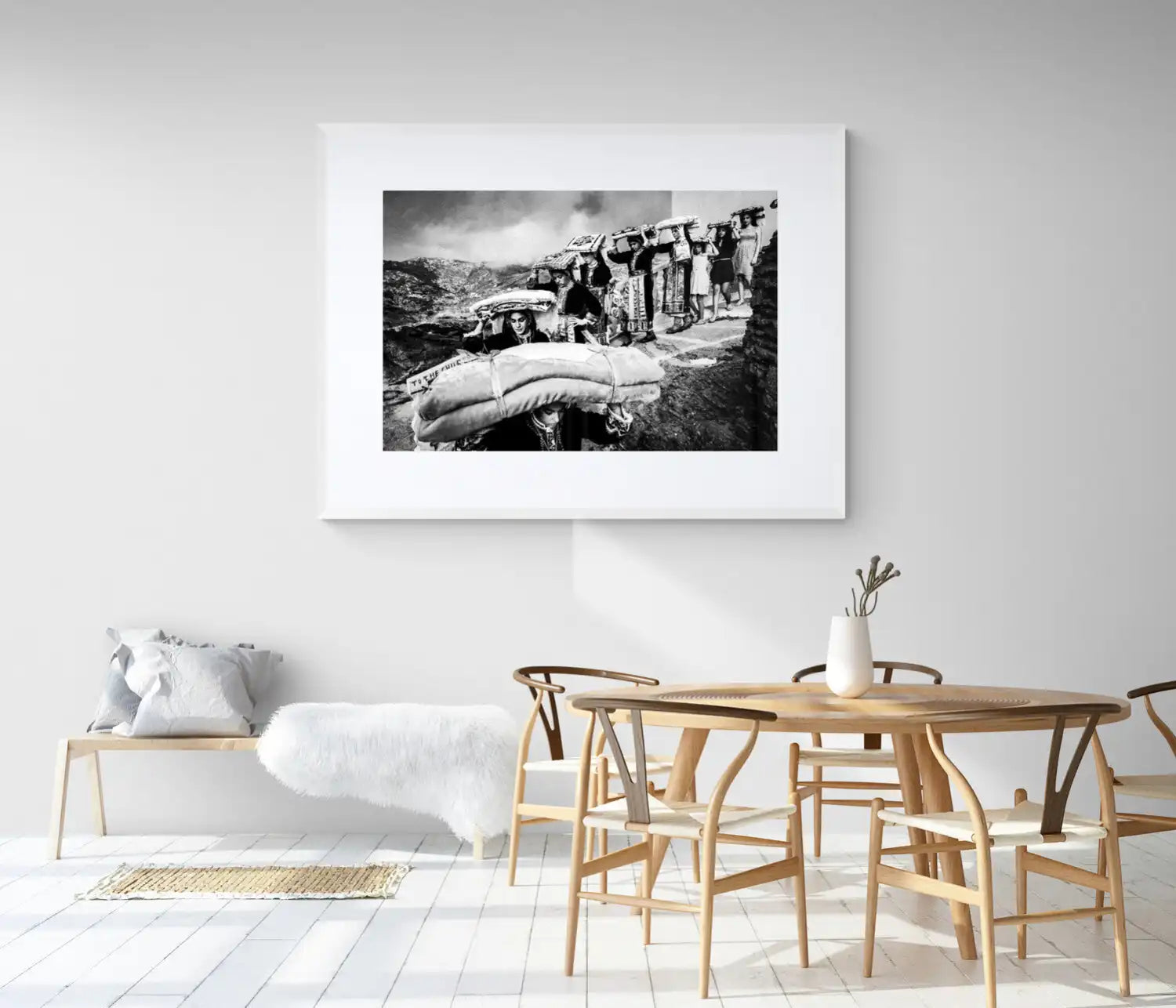 Black and White Photography Wall Art Greece | Limited Edition numbered signed. Dowry transportation Olympos Karpathos Dodecanese.