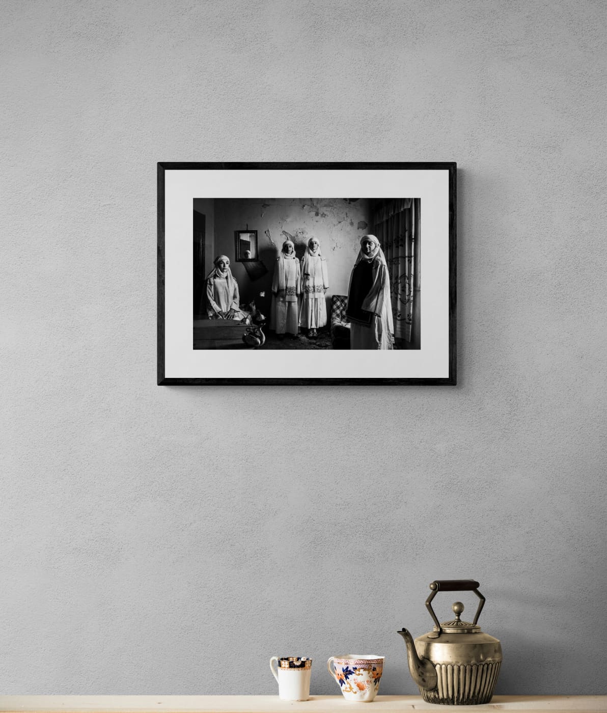 Black and White Photography Wall Art Greece | Kallimassia costumes Ionia Chios island Greece by George Tatakis - single framed photo