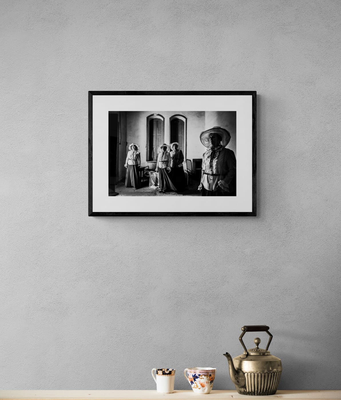 Black and White Photography Wall Art Greece | Kofinas costumes Leprosarium Chios island Greece by George Tatakis - single framed photo